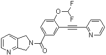 [4-(Difluoromethoxy)-3-[2-(2-pyridinyl)ethynyl]phenyl](5,7-dihydro-6H-pyrrolo[3,4-b]pyridin-6-yl)methanone molecular structure (CAS 1253291-12-1)