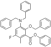 3-[Bis(phenylmethyl)amino]-5-fluoro-6-methyl-2-(phenylmethoxy)benzoic acid phenyl ester molecular structure (CAS 1253799-29-9)