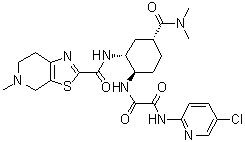 structure of CAS# 1255529-24-8, N-(5-Chloropyridin-2-yl)-N'-[(1R,2R,4R)-4-[(dimethylamino)carbonyl]-2-[[(5-methyl-4,5,6,7-tetrahydrothiazolo[5,4-c]pyridin-2-yl)carbonyl]amino]cyclohexyl]ethanediamide