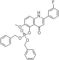 结构式 CAS# 1256037-58-7, 磷酸 2-(3-氟苯基)-1,4-二氢-6-甲氧基-4-氧代-5-喹啉基二(苄基)酯