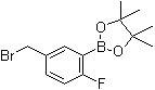 结构式 CAS# 1256360-47-0, 5-(溴甲基)-2-氟苯硼酸频哪醇酯