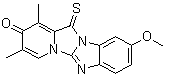 9-Methoxy-1,3-dimethyl-12-thioxo-pyrido[1',2':3,4]imidazo[1,2-a]benzimidazol-2(12H)-one molecular structure (CAS 125656-83-9)