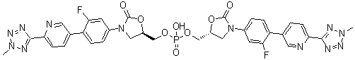 (5R,5'R)-5,5'-[Phosphinicobis(oxymethylene)]bis[3-[3-fluoro-4-[6-(2-methyl-2H-tetrazol-5-yl)-3-pyridinyl]phenyl]-2-oxazolidinone] molecular structure (CAS 1256966-02-5)