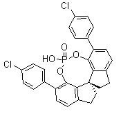 结构式 CAS# 1258327-05-7, (11aS)-10,11,12,13-四氢-5-羟基-3,7-双(4-氯苯基)-二茚并[7,1-de:1',7'-fg][1,3,2]二氧磷杂八环-5-氧化物