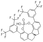 (11aS)-3,7-Bis[3,5-bis(trifluoromethyl)phenyl]-10,11,12,13-tetrahydro-5-hydroxy-diindeno[7,1-de:1',7'-fg][1,3,2]dioxaphosphocin 5-oxide molecular structure (CAS 1258327-07-9)