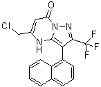 5-(Chloromethyl)-3-(1-naphthalenyl)-2-(trifluoromethyl)pyrazolo[1,5-a]pyrimidin-7(4H)-one molecular structure (CAS 1259536-70-3)