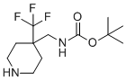 (4-Trifluoromethyl-piperidin-4-ylmethyl)-carbamic acid tert-butyl ester molecular structure (CAS 1260836-26-7)