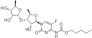结构式 CAS# 1262133-68-5, 5'-脱氧-3'-O-(5-脱氧-alpha-D-呋喃核糖基)-5-氟-N-[(戊氧基)羰基]胞苷