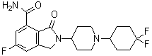 structure of CAS# 1262417-51-5, 2-[1-(4,4-Difluorocyclohexyl)-4-piperidinyl]-6-fluoro-2,3-dihydro-3-oxo-1H-isoindole-4-carboxamide;NMS-P 118