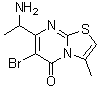 7-(1-Aminoethyl)-6-bromo-3-methyl-5H-thiazolo[3,2-a]pyrimidin-5-one molecular structure (CAS 1262441-63-3)
