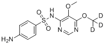 structure of CAS# 1262770-70-6, Sulfadoxine D3;4-amino-N-[5-methoxy-6-(trideuteriomethoxy)pyrimidin-4-yl]benzenesulfonamide