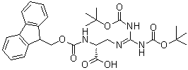 (R)-2-((((9H-Fluoren-9-yl)methoxy)carbonyl)amino)-3-((2,2,10,10-tetramethyl-4,8-dioxo-3,9-dioxa-5,7-diazaundecan-6-ylidene)amino)propanoic acid molecular structure (CAS 1263045-67-5)