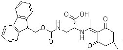 N-[1-(4,4-Dimethyl-2,6-dioxocyclohexylidene)ethyl]-3-[[(9H-fluoren-9-ylmethoxy)carbonyl]amino]-D-alanine molecular structure (CAS 1263046-87-2)