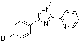 结构式 CAS# 1263284-43-0, 2-[4-(4-溴苯基)-1-甲基-1H-咪唑-2-基]吡啶