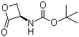 结构式 CAS# 126330-77-6, (R)-(2-氧代-3-氧杂环丁基)氨基甲酸叔丁酯