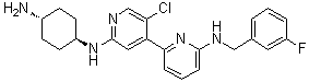 结构式 CAS# 1263369-28-3, N2'-(反式-4-氨基环己基)-5'-氯-N6-[(3-氟苯基)甲基]-[2,4'-联吡啶]-2',6-二胺