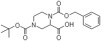 N-4-Boc-N-1-Cbz-2-piperazinecarboxylic acid molecular structure (CAS 126937-41-5)