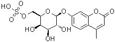 4-Methyl-7-[(6-O-sulfo-beta-D-galactopyranosyl)oxy]-2H-1-benzopyran-2-one molecular structure (CAS 126938-14-5)