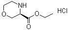structure of CAS# 1269483-57-9, (3R)-3-Morpholinecarboxylic acid ethyl ester hydrochloride (1:1)