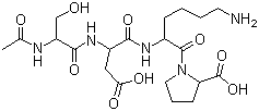 Acetyl-serinyl-aspartyl-lysinyl-proline molecular structure (CAS 127103-11-1)