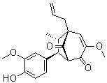 (6-endo,7-exo)-(±)-7-(4-Hydroxy-3-methoxyphenyl)-3-methoxy-6-methyl-5-(2-propenyl)bicyclo[3.2.1]oct-3-ene-2,8-dione molecular structure (CAS 127179-70-8)