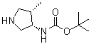 结构式 CAS# 127199-54-6, [(3S,4S)-4-甲基-3-吡咯烷基]氨基甲酸叔丁酯