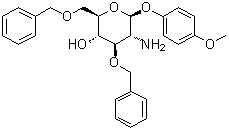 4-Methoxyphenyl 2-amino-2-deoxy-3,6-bis-O-(phenylmethyl)-beta-D-glucopyranoside molecular structure (CAS 1272755-07-3)