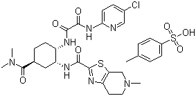 Edoxaban tosylate molecular structure (CAS 127285-08-9)