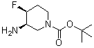 structure of CAS# 1273565-65-3, (3R,4S)-rel-3-Amino-4-fluoro-1-piperidinecarboxylic acid 1,1-dimethylethyl ester