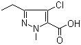 4-Chloro-3-ethyl-1-methyl-1H-pyrazole-5-carboxylic acid molecular structure (CAS 127892-62-0)