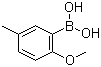 结构式 CAS# 127972-00-3, 2-甲氧基-5-甲基苯硼酸