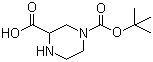 N-4-Boc-2-piperazinecarboxylic acid molecular structure (CAS 128019-59-0)