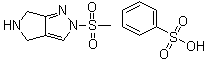 结构式 CAS# 1280210-80-1, 2,4,5,6-四氢-2-(甲基磺酰基)吡咯并[3,4-c]吡唑苯磺酸盐