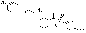 结构式 CAS# 1283519-40-3, N-[2-[[[(2E)-3-(4-氯苯基)-2-丙烯-1-基]甲基氨基]甲基]苯基]-4-甲氧基苯磺酰胺