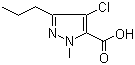 4-Chloro-1-methyl-3-propyl-1H-pyrazole-5-carboxylic acid molecular structure (CAS 128537-49-5)