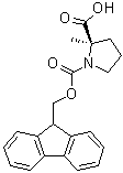 structure of CAS# 1286768-33-9, 1-[[(9H-Fluoren-9-yl)methoxy]carbonyl]-2-methyl-D-proline