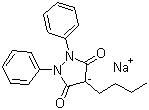 structure of CAS# 129-18-0, Sodium butazolidine;Phenylbutazone sodium salt; 4-Butyl-1,2-diphenyl-3,5-pyrazolidinedione sodium salt