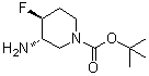 结构式 CAS# 1290191-71-7, (3S,4S)-3-氨基-4-氟-1-哌啶羧酸叔丁酯