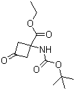 1-[(叔丁氧羰基)氨基]-3-氧代环丁烷羧酸乙酯分子结构 (CAS 129287-91-8)