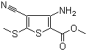 3-氨基-4-氰基-5-(甲硫基)-2-噻吩甲酸甲酯分子结构 (CAS 129332-45-2)