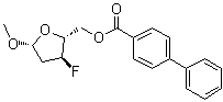 Methyl 2,3-dideoxy-3-fluoro-beta-D-erythro-pentofuranoside [1,1'-biphenyl]-4-carboxylate molecular structure (CAS 129468-51-5)