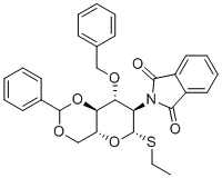 Ethyl 3-o-benzyl-4,6-o-benzylidene-2-deoxy-2-phthalimido-beta-d-thioglucopyranoside molecular structure (CAS 129519-27-3)