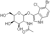 结构式 CAS# 129572-48-1, 5-溴-4-氯-3-吲哚基-N-乙酰-beta-D-氨基半乳糖苷