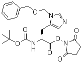 结构式 CAS# 129672-10-2, (S)-[2-[(2,5-二氧代-1-吡咯烷基)氧基]-2-氧代-1-[[1-[(苯基甲氧基)甲基]-1H-咪唑-5-基]甲基]乙基]氨基甲酸叔丁酯