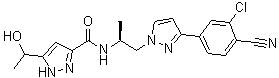 structure of CAS# 1297538-32-9, Darolutamide;N-[(2S)-1-[3-(3-chloro-4-cyanophenyl)pyrazol-1-yl]propan-2-yl]-5-(1-hydroxyethyl)-1H-pyrazole-3-carboxamide
