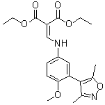 Diethyl 2-[[[3-(3,5-dimethyl-4-isoxazolyl)-4-(methyloxy)phenyl]amino]methylidene]propanedioate molecular structure (CAS 1300031-60-0)