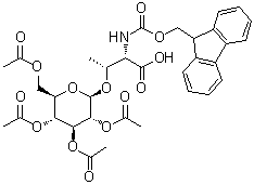 结构式 CAS# 130548-92-4, N-[芴甲氧羰基]-O-(2,3,4,6-四-O-乙酰基-beta-D-吡喃葡萄糖基)-L-苏氨酸