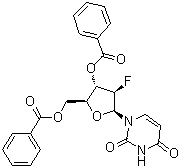 1-(3,5-Di-O-benzoyl-2-deoxy-2-fluoro-beta-L-arabinofuranosyl)-2,4(1H,3H)-pyrimidinedione molecular structure (CAS 1312300-53-0)