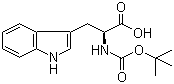 结构式 CAS# 13139-14-5, N-叔丁氧羰基-L-色氨酸; N-BOC-L-色氨酸