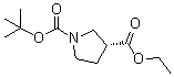 结构式 CAS# 1314419-65-2, (R)-1-叔丁氧羰基-3-吡咯烷羧酸乙酯